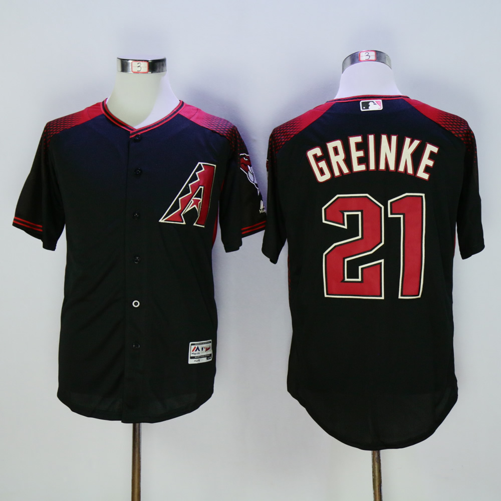 Men Arizona Diamondback 21 Greinke Black MLB Jerseys